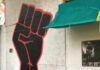 wall painting of black fist